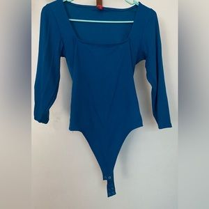 Guess ribbed dark turquoise blue bodysuit small